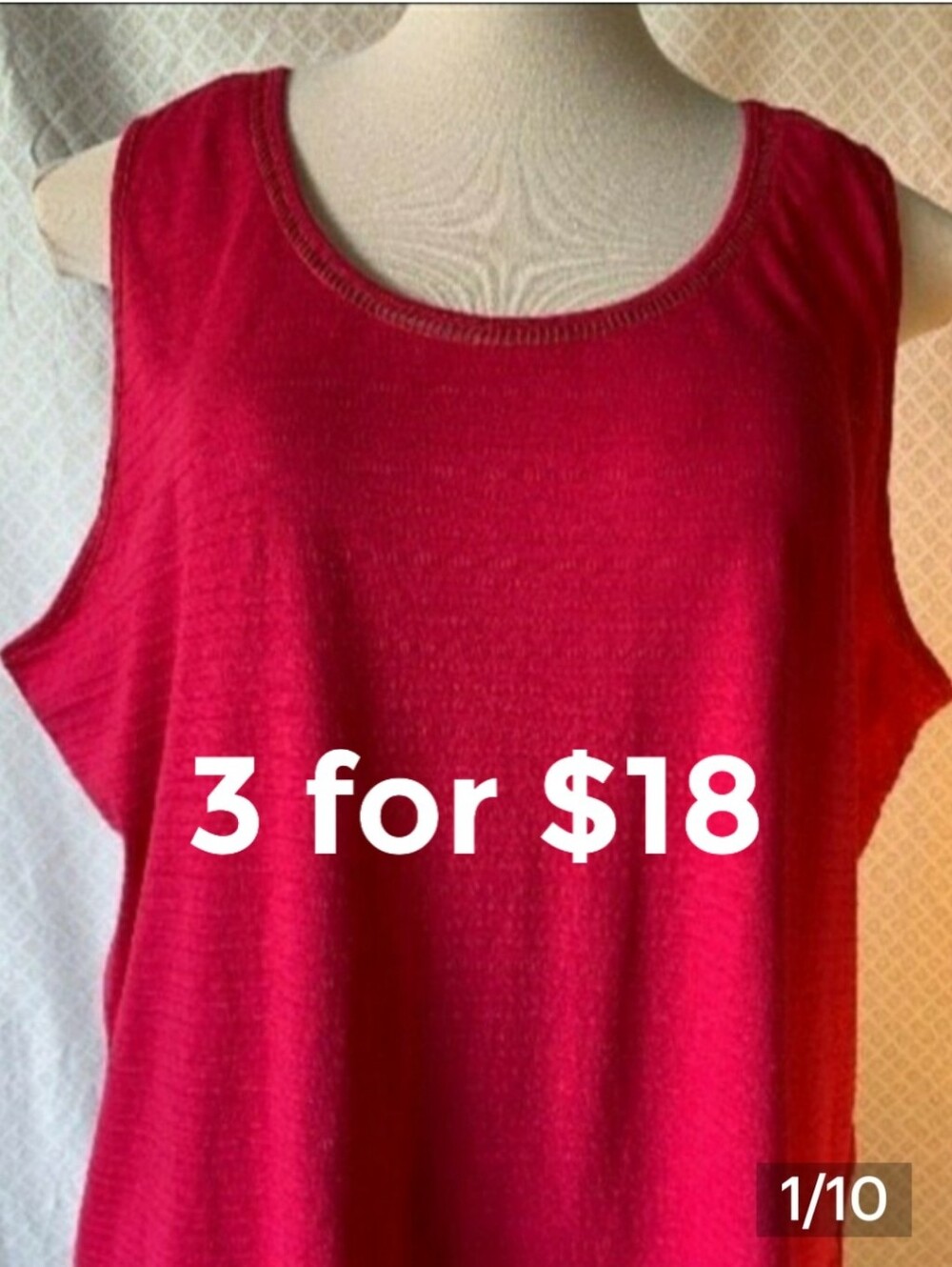 Basic Editions Women’s Sleeveless Red Tank Top, 3X (24-26)